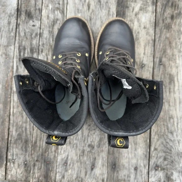 Carolina Mens CA8823 ‎ Elm 8" Waterproof Logger Work Boots Shoe Size 8 D Black - Picture 5 of 7